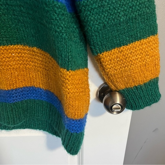 Zara Men’s color block multicolored alpaca wool blend crew neck sweater sz M. - Picture 7 of 11
